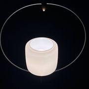 Maison Lunel, Mid-Century Black and Brass Circular Pendant Lamp, France