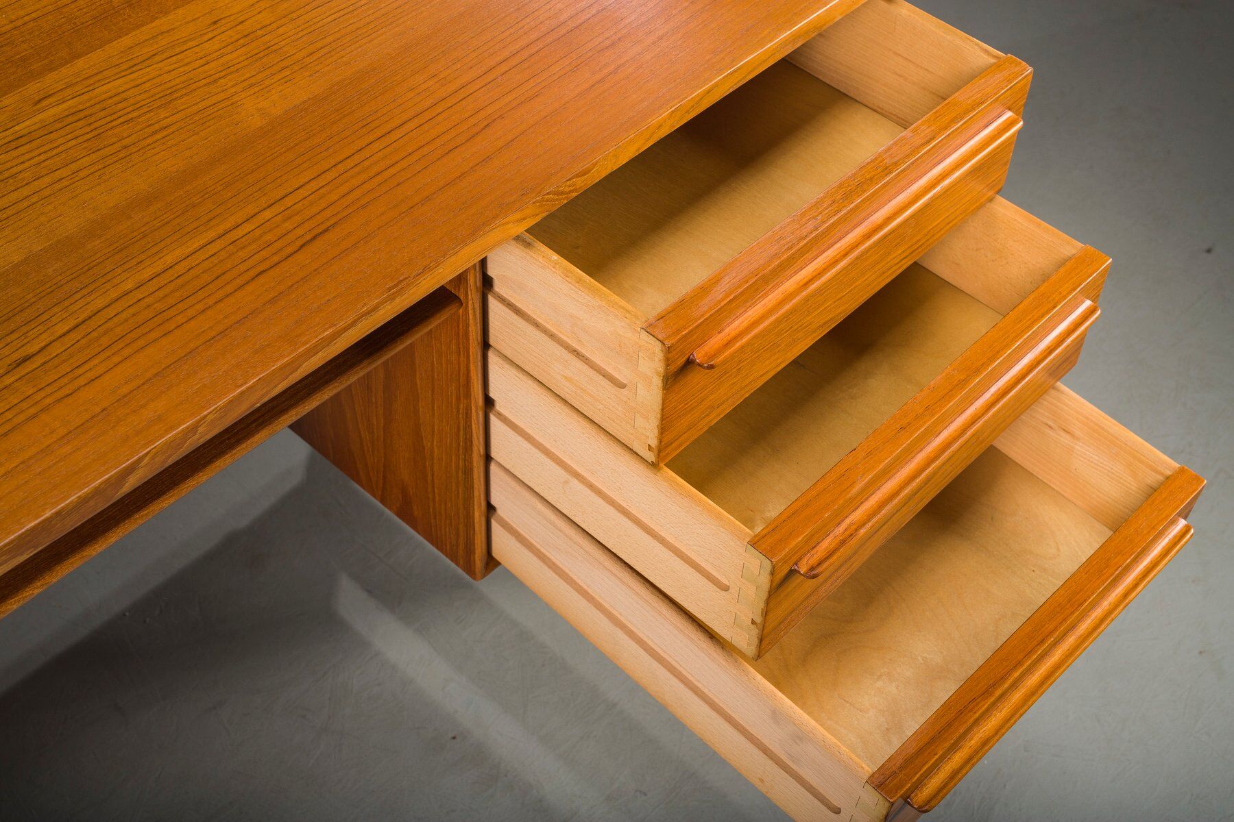 Mid-century Danish teak executive desk by Arne Vodder for H.P. Hansen, 1960s