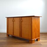 Buffet wood and rattan vintage 1970s