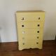 Vintage chiffonnier restyled mustard yellow, 5 drawers