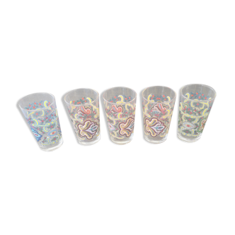 5 tea glasses ancie'