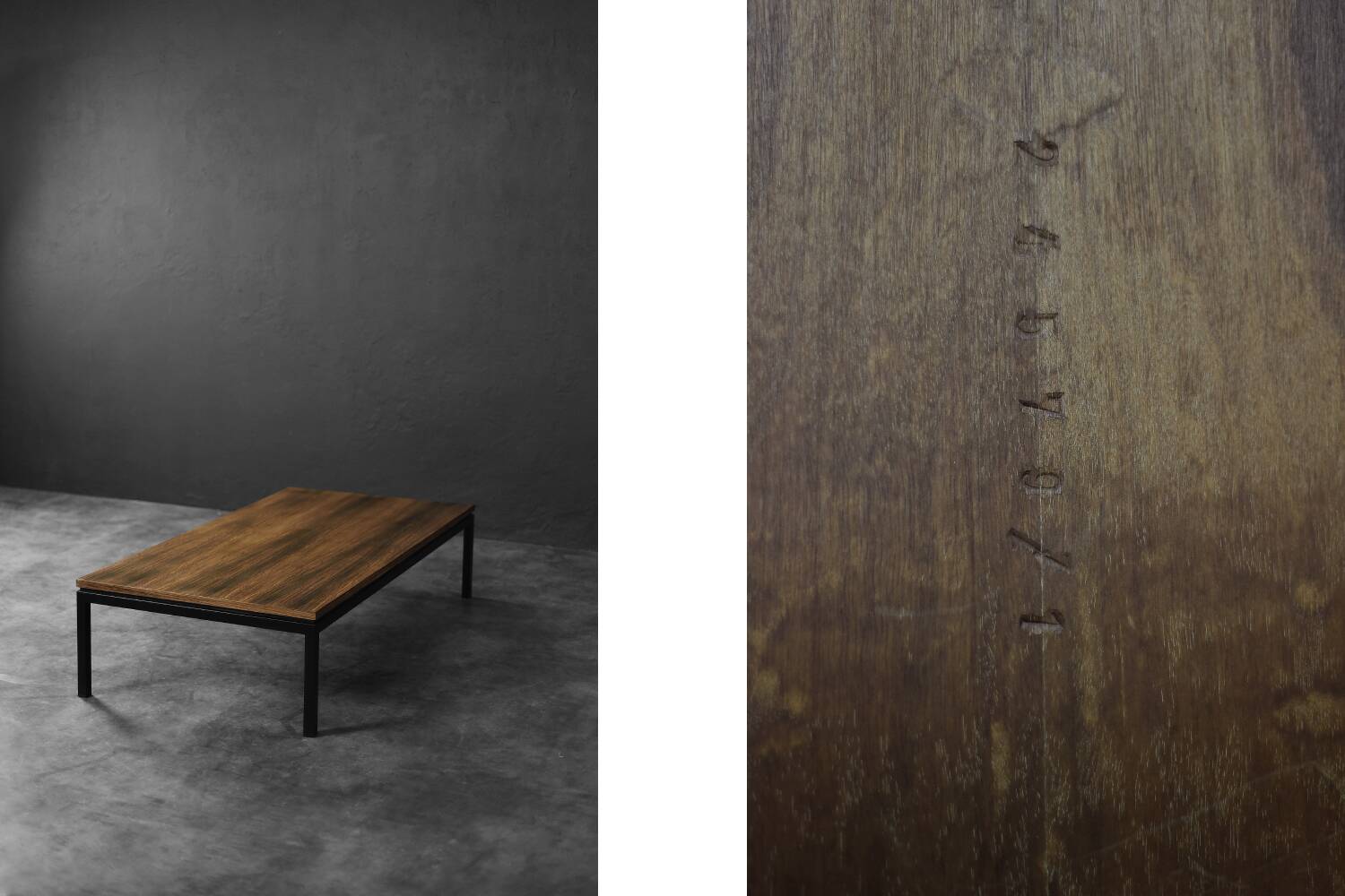 Vintage Mid-Century Danish Modern Brown Teak Low Coffee Table, 1960s