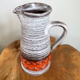 Jasba orange-grey vase/jug, bunte welt der keramik (colorful world of ceramics), west german pottery
