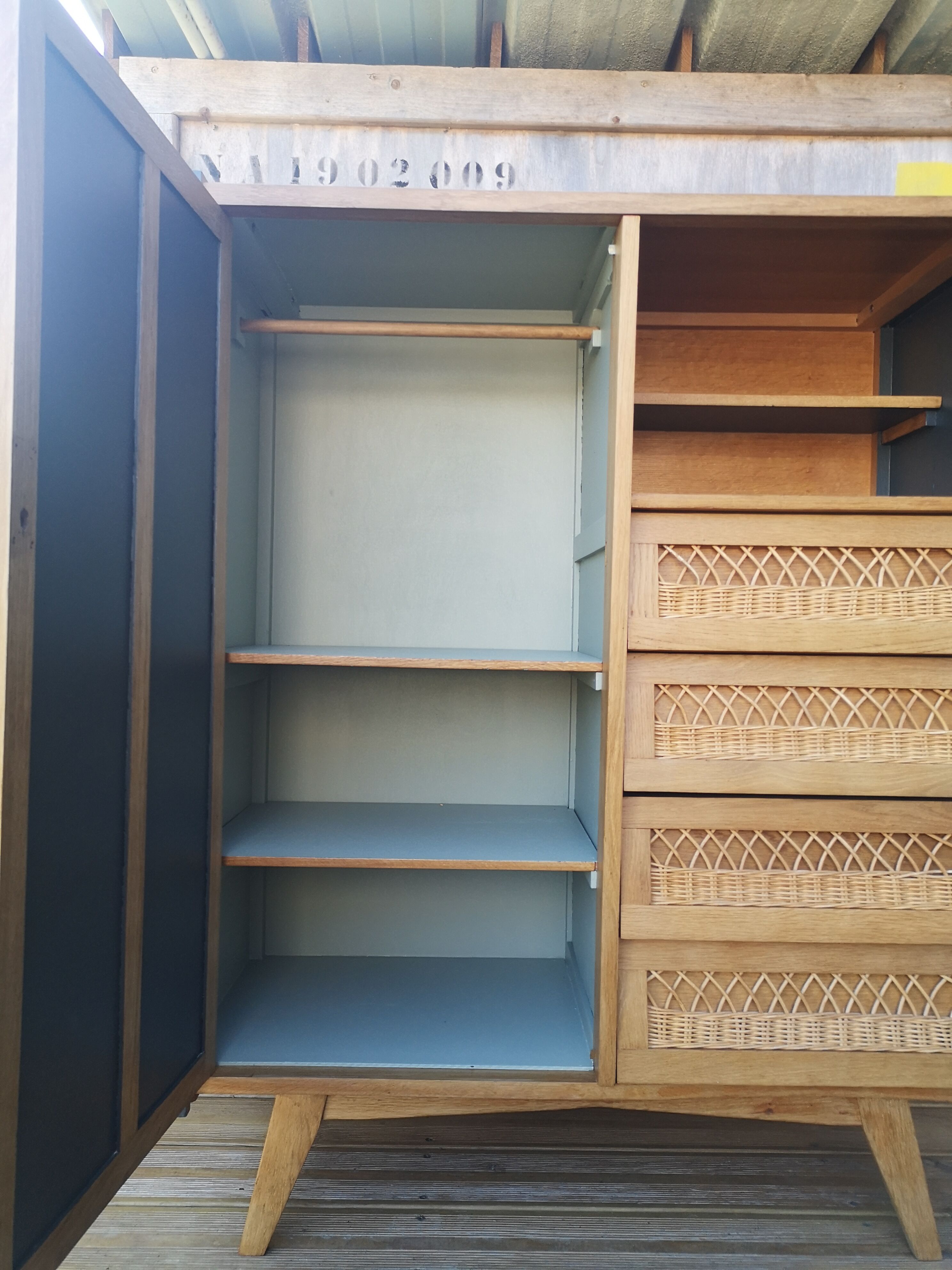 Rattan wardrobe