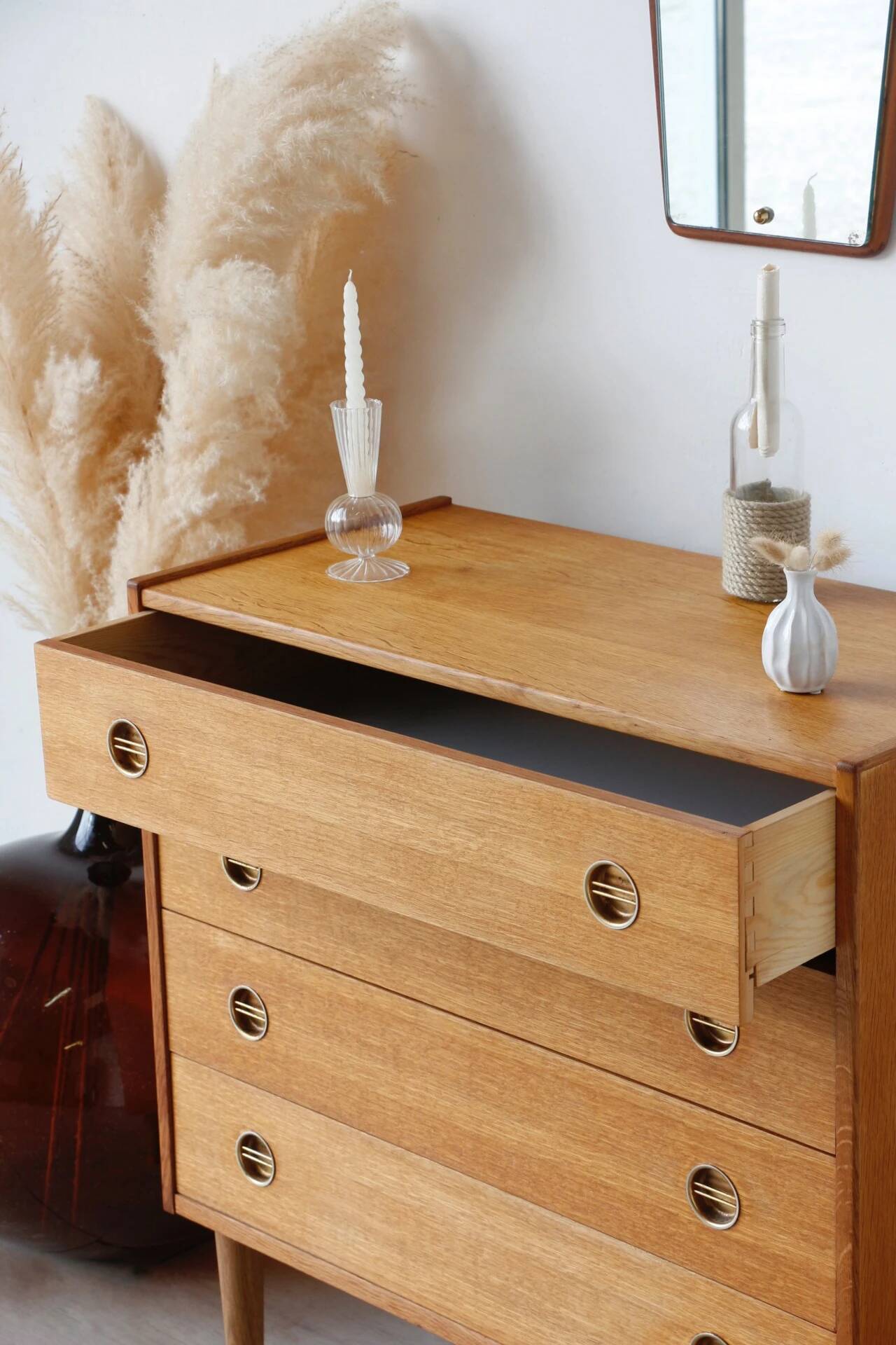 Scandinavian oak chest of drawers | vintage Danish furniture