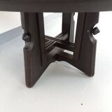 Table basse ronde modulable Guillerme et Chambron en chêne massif céramique