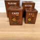 Série de 4 pots à épices en bois
