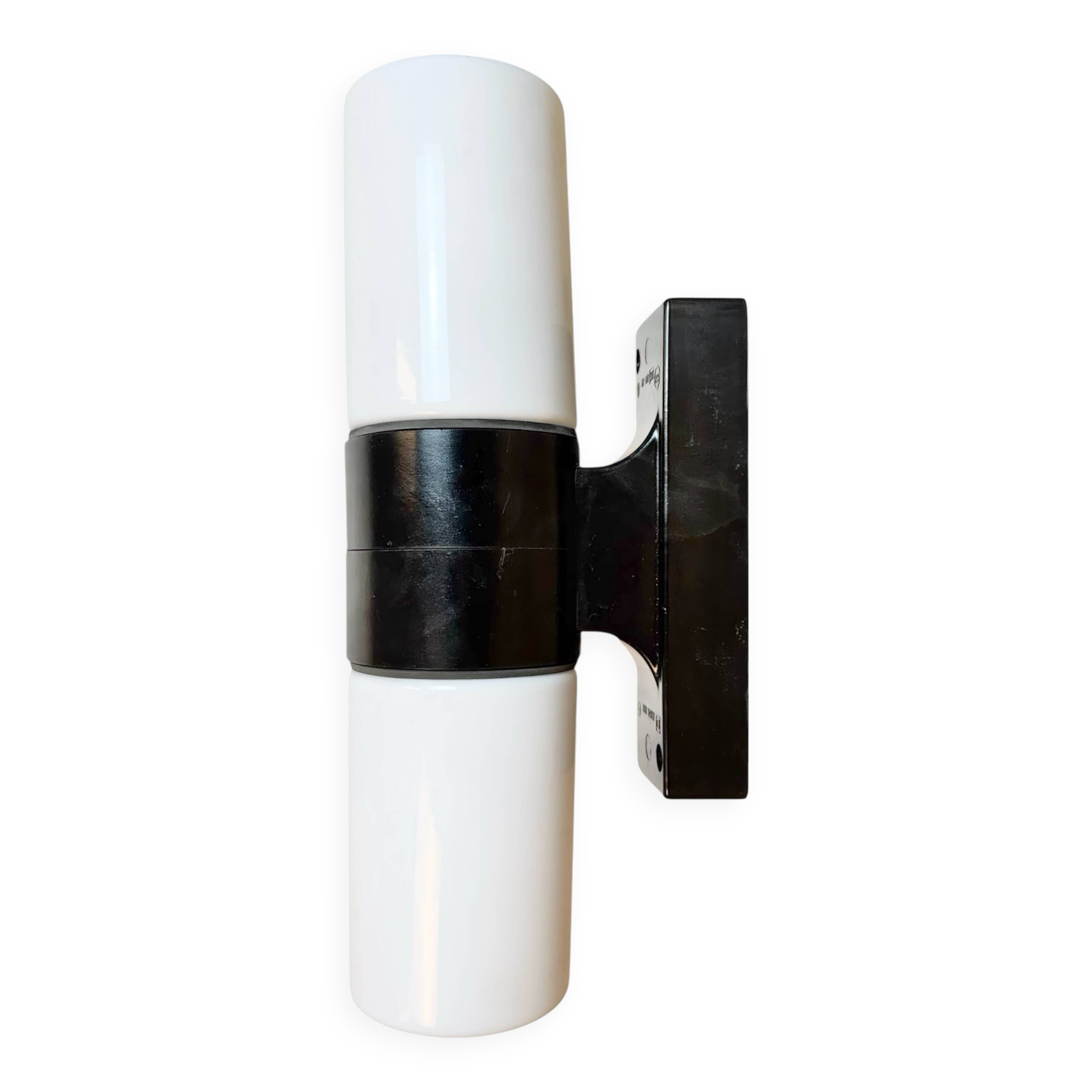 Industrial Brown Bakelite Wall Light with Milk Glass, 1960s