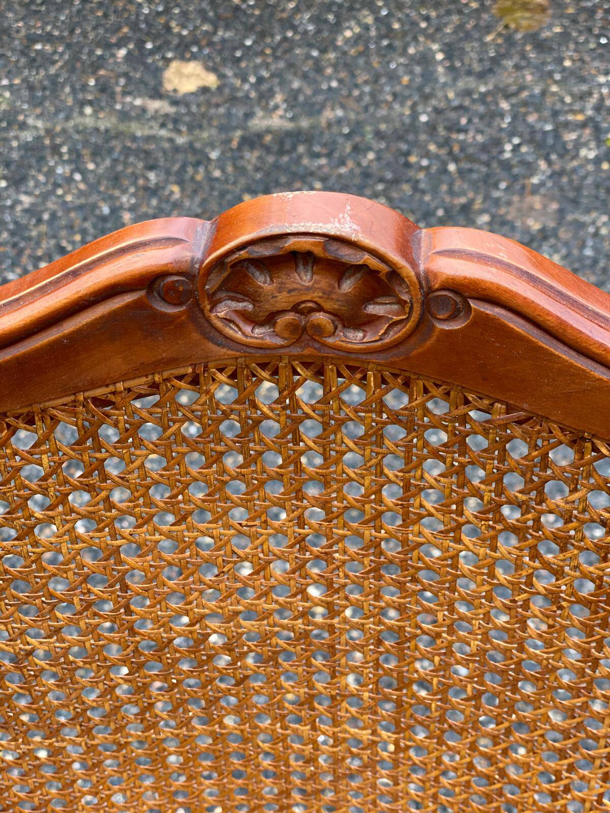 Set of 6 Louis XV style caned chairs in solid wood