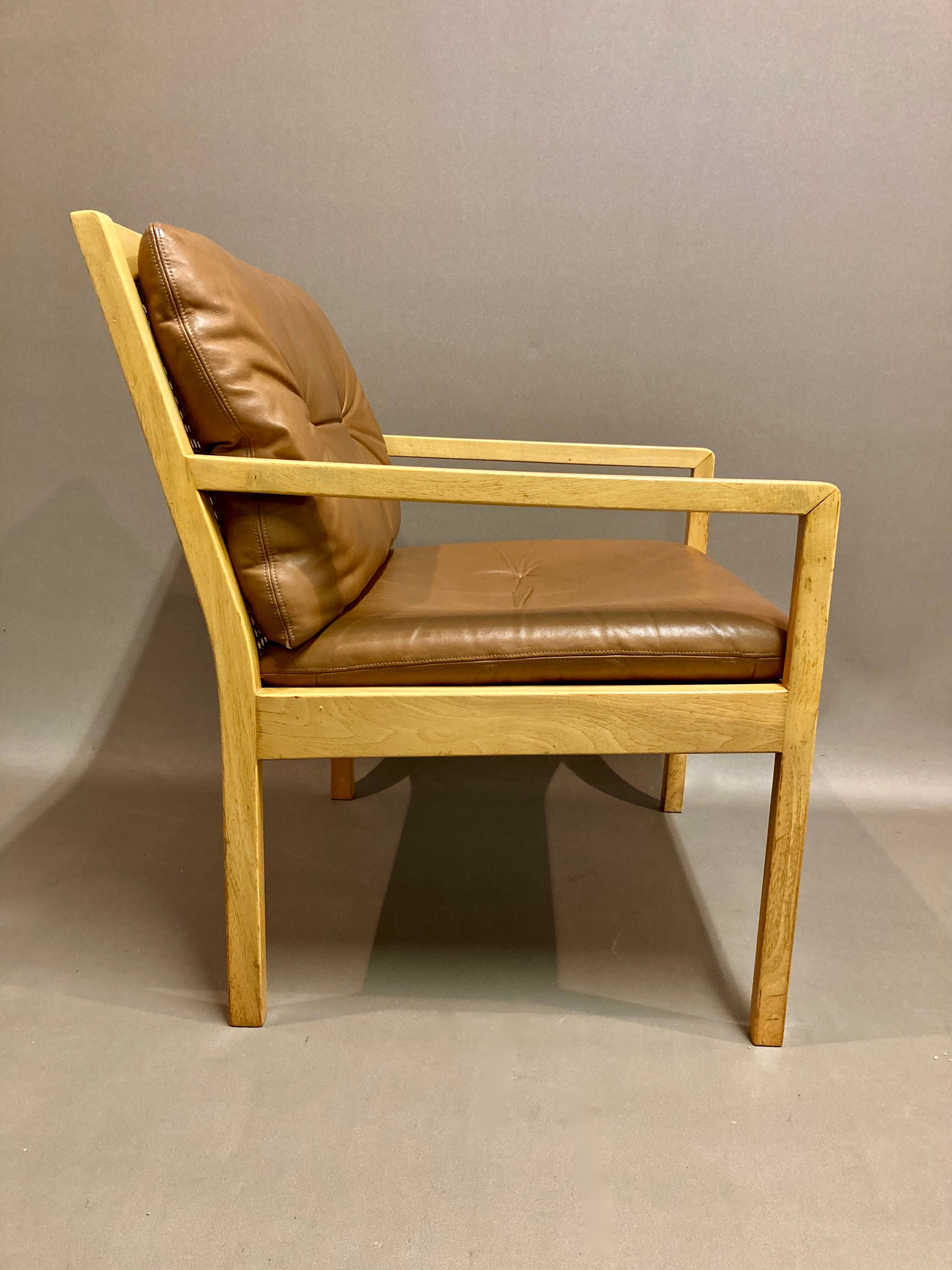 Scandinavian design leather armchair "Bernt Petersen" 1960