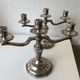 Pair of Art Deco period candlesticks in silver metal around 1940 1950