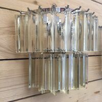Transparent “Triedro” Murano glass wall sconce