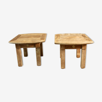 Paire de tables basses Roland Vlaemynck en teck