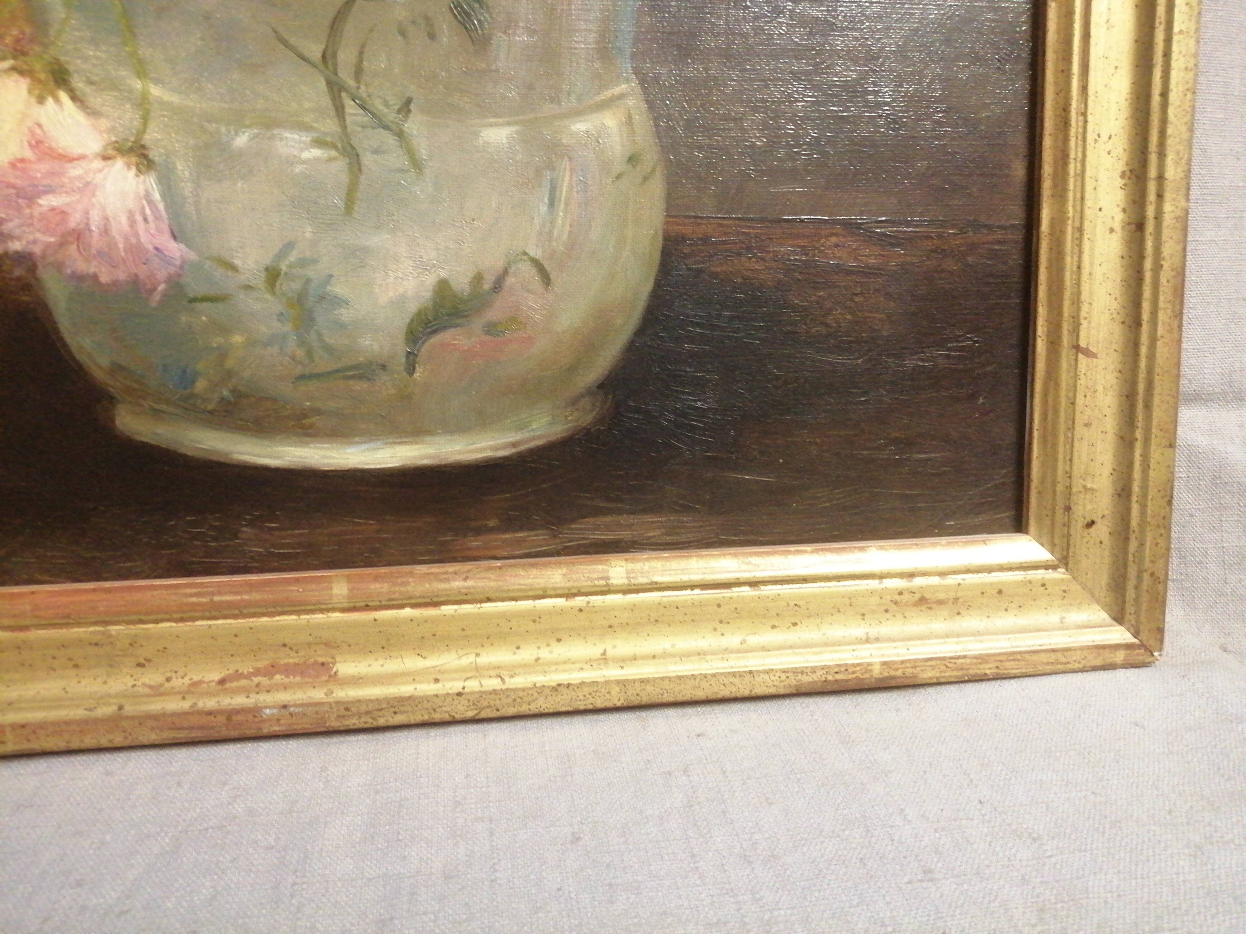 Painting flowers oil on canvas