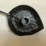Black metal leaf candle holder