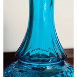Bouteille en verre bleu belge vintage