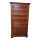 Rare Louis Philippe chest of drawers with 7 drawers from the 80s in cherry wood