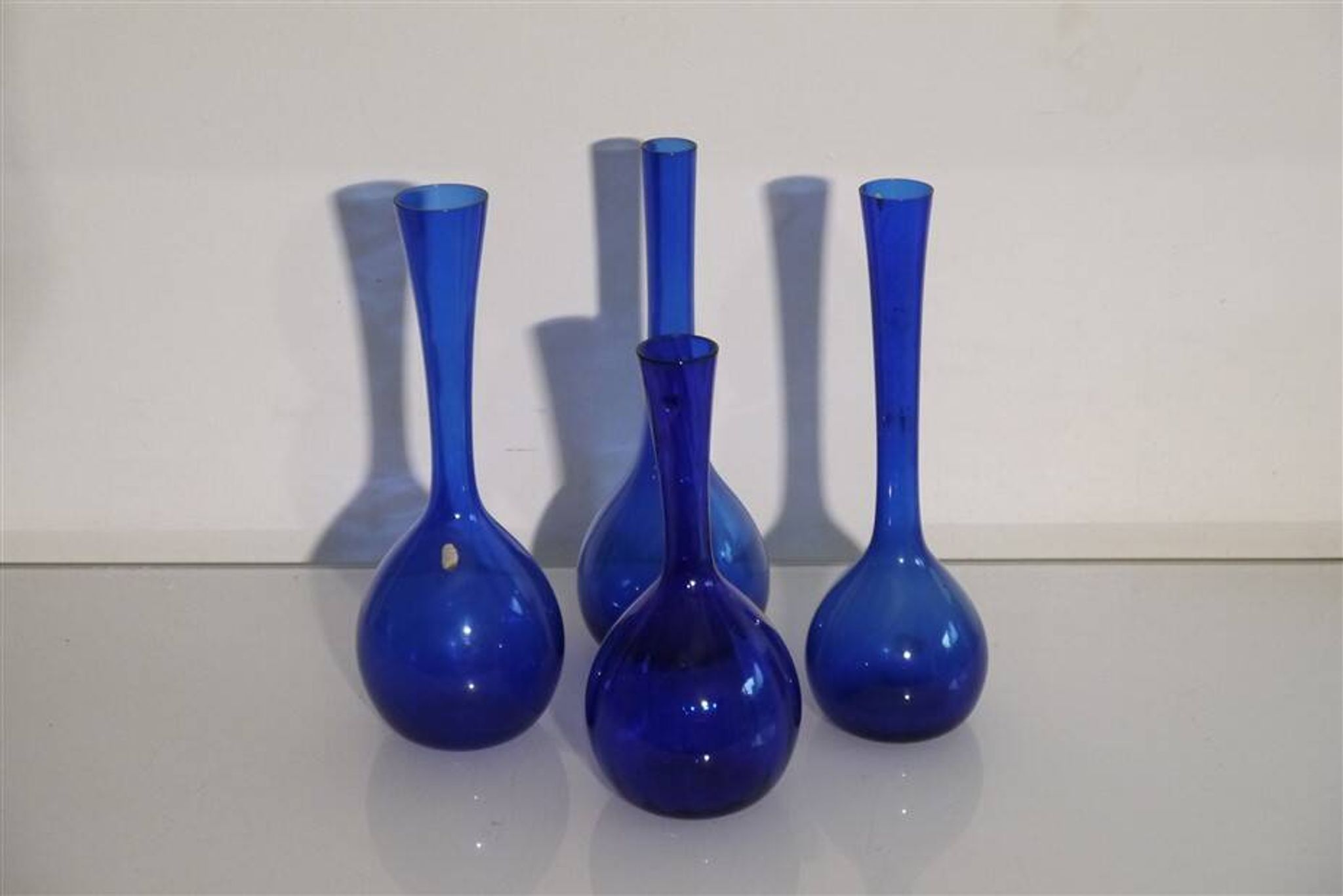 Lot de 4 vases scandinaves en verre 1970
