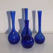 Lot de 4 vases scandinaves en verre 1970