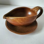 Handcrafted stoneware gravy boat