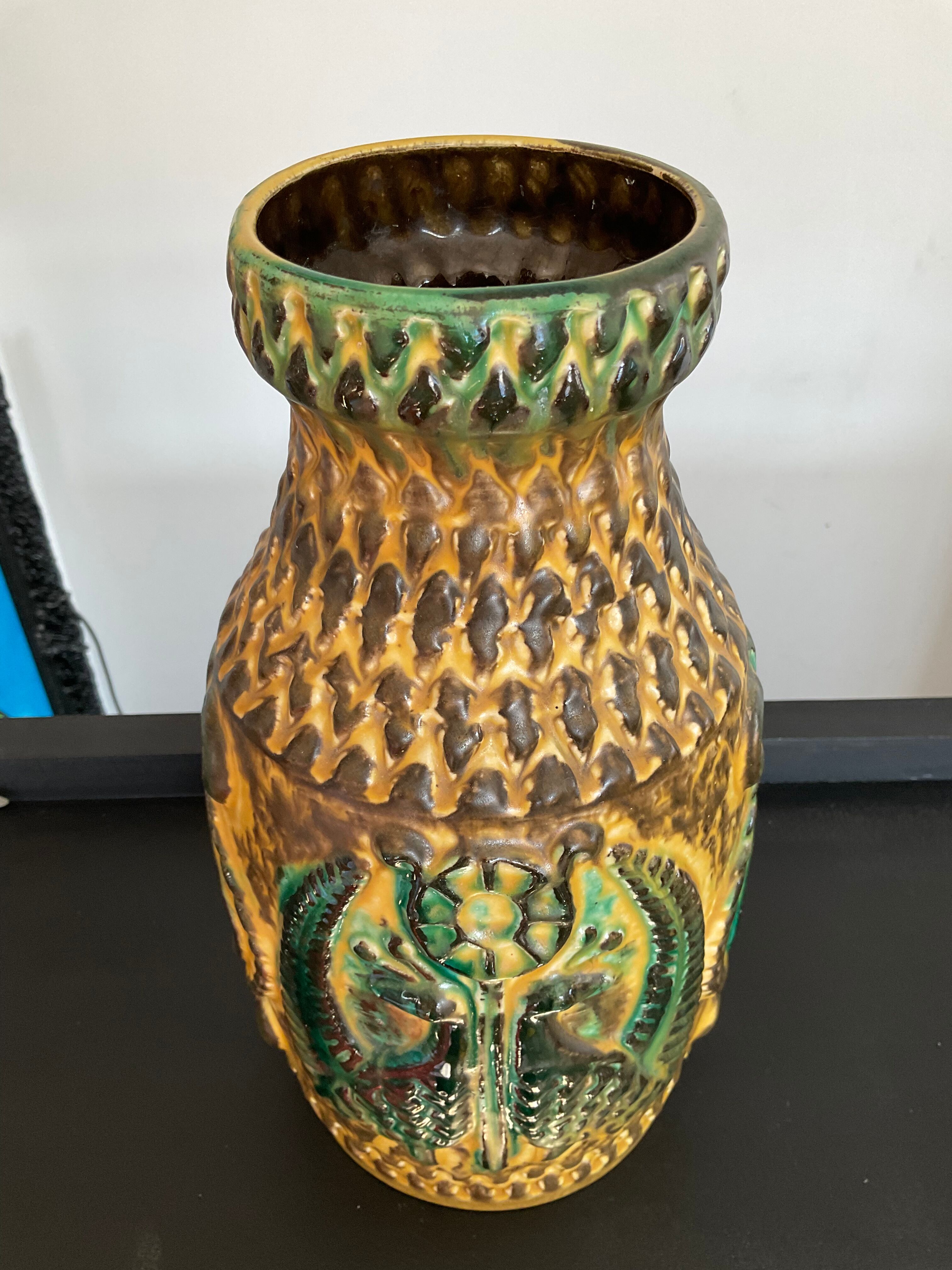 Vase West Germany in glazed ceramic year 60-70