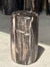 Black petrified wood side table with white and beige stripes H40 D23 - 3