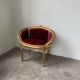 Fauteuil bois doré et velours rouge Louis XVI
