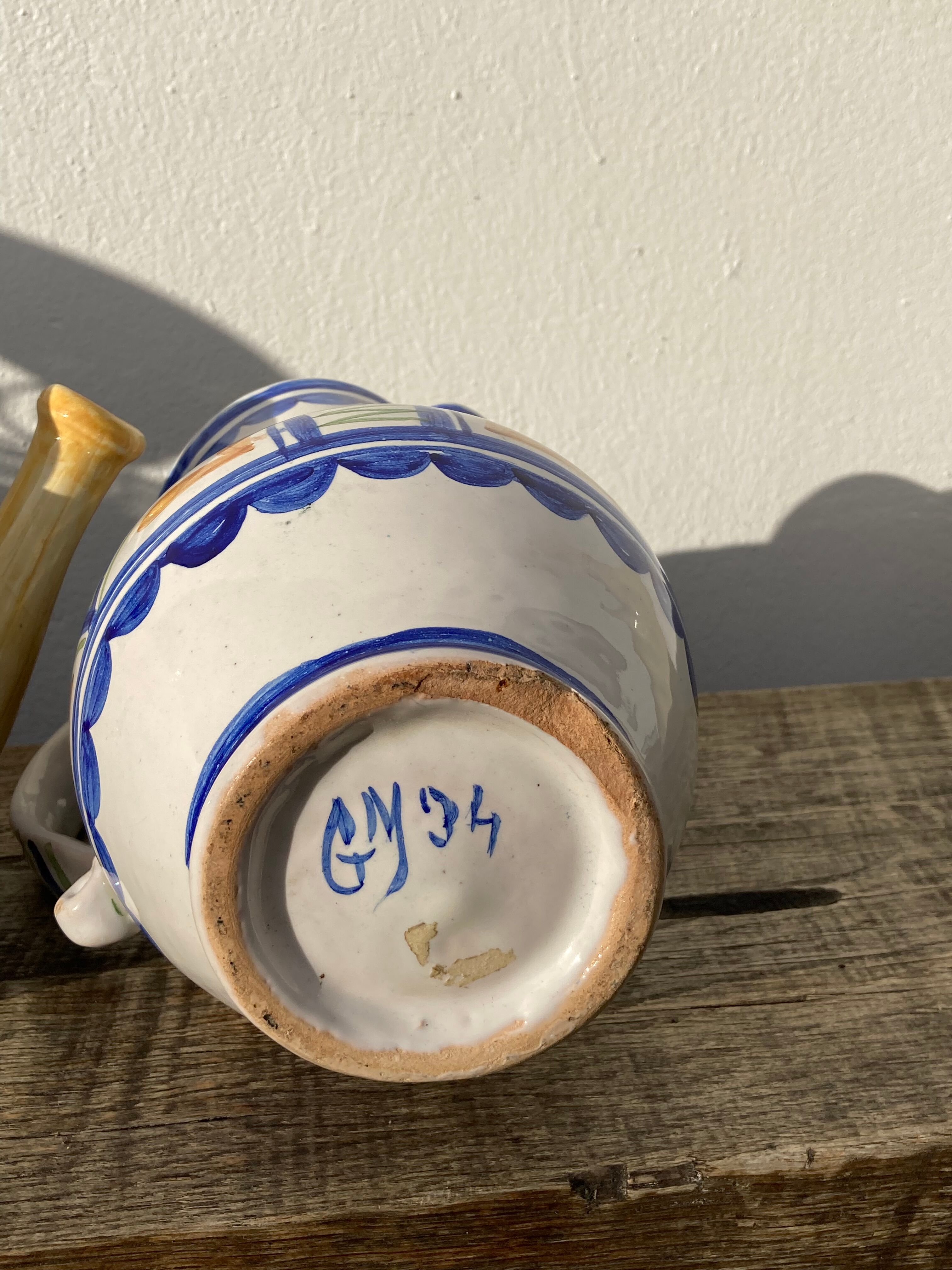 Spanish glazed ceramic pitcher Puente del Arzobispo Toledo