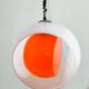 Suspension "Eclisse" en verre de Murano blanc et orange du milieu du siècle, par Carlo Nason pour Mazzega, Ita