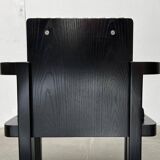 German armchair model D51 Fagus with Bauhaus pattern cushion by Walter Gropius for Tecta