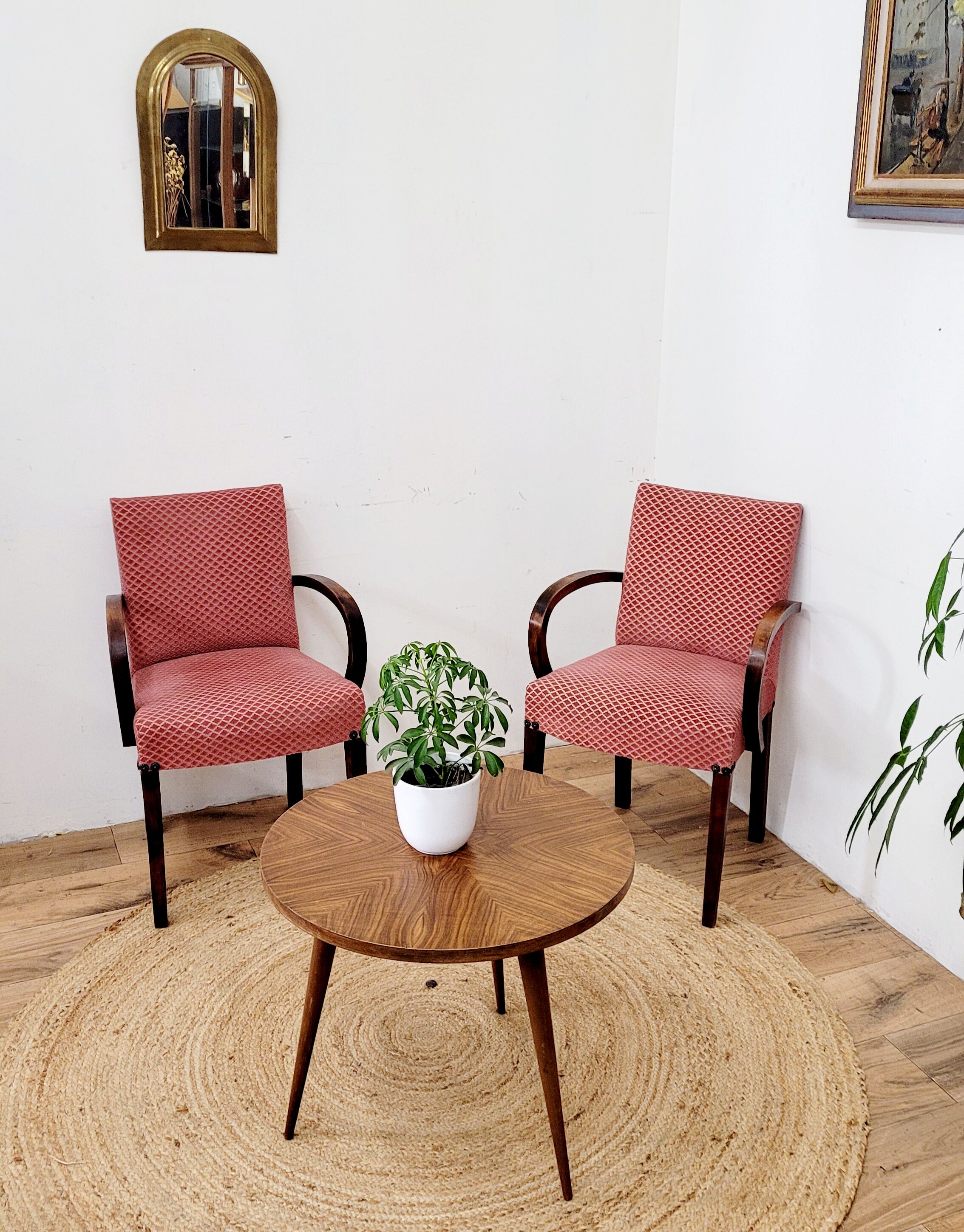 Two vintage bridge armchairs