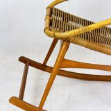 Mid-century rattan rocking chair, 1960s