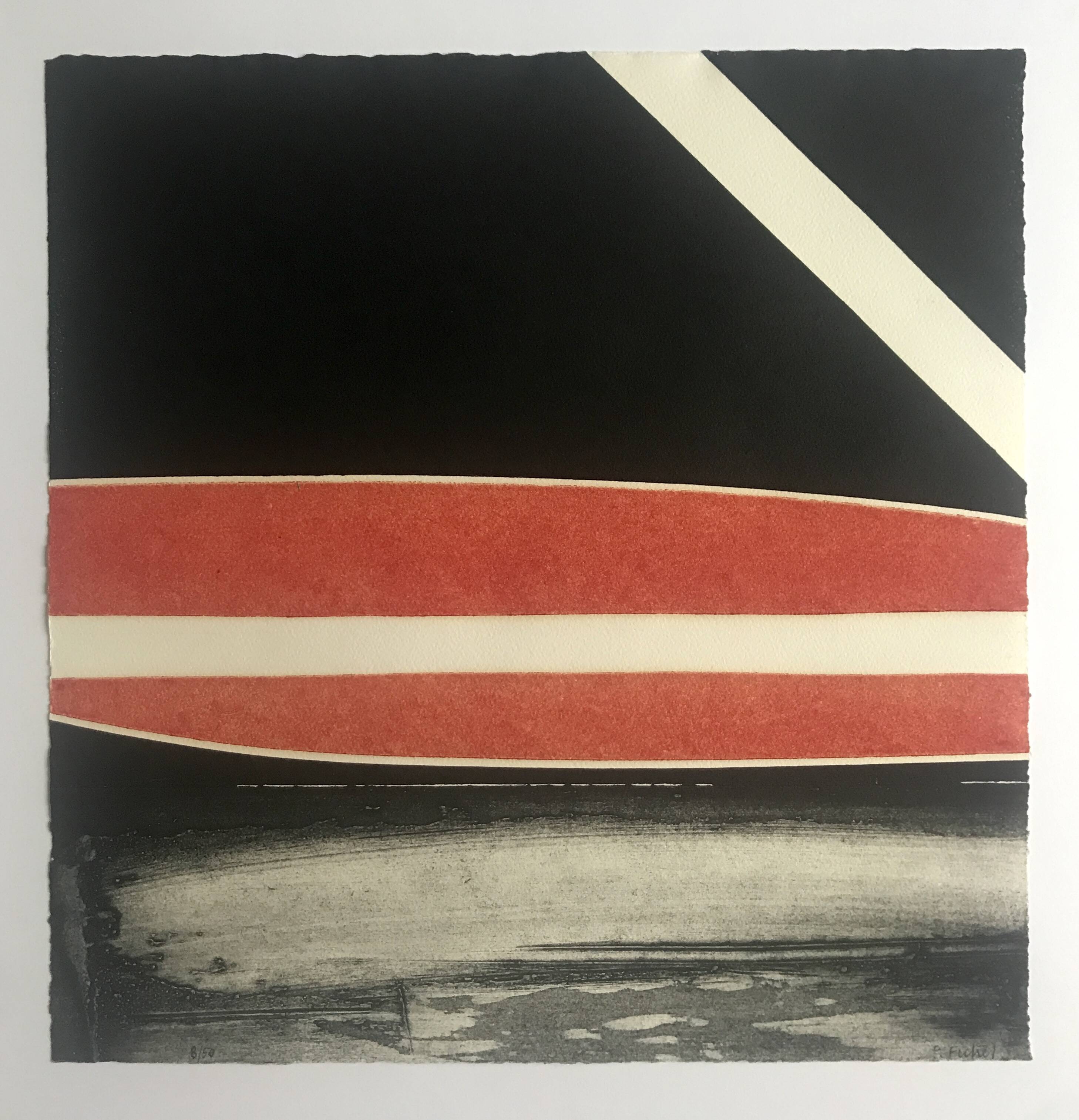 Pierre FICHET, Untitled, c. 1969. Embossed lithograph signed in pencil