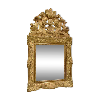 Miroir en bois doré, style régence, fin XlXe