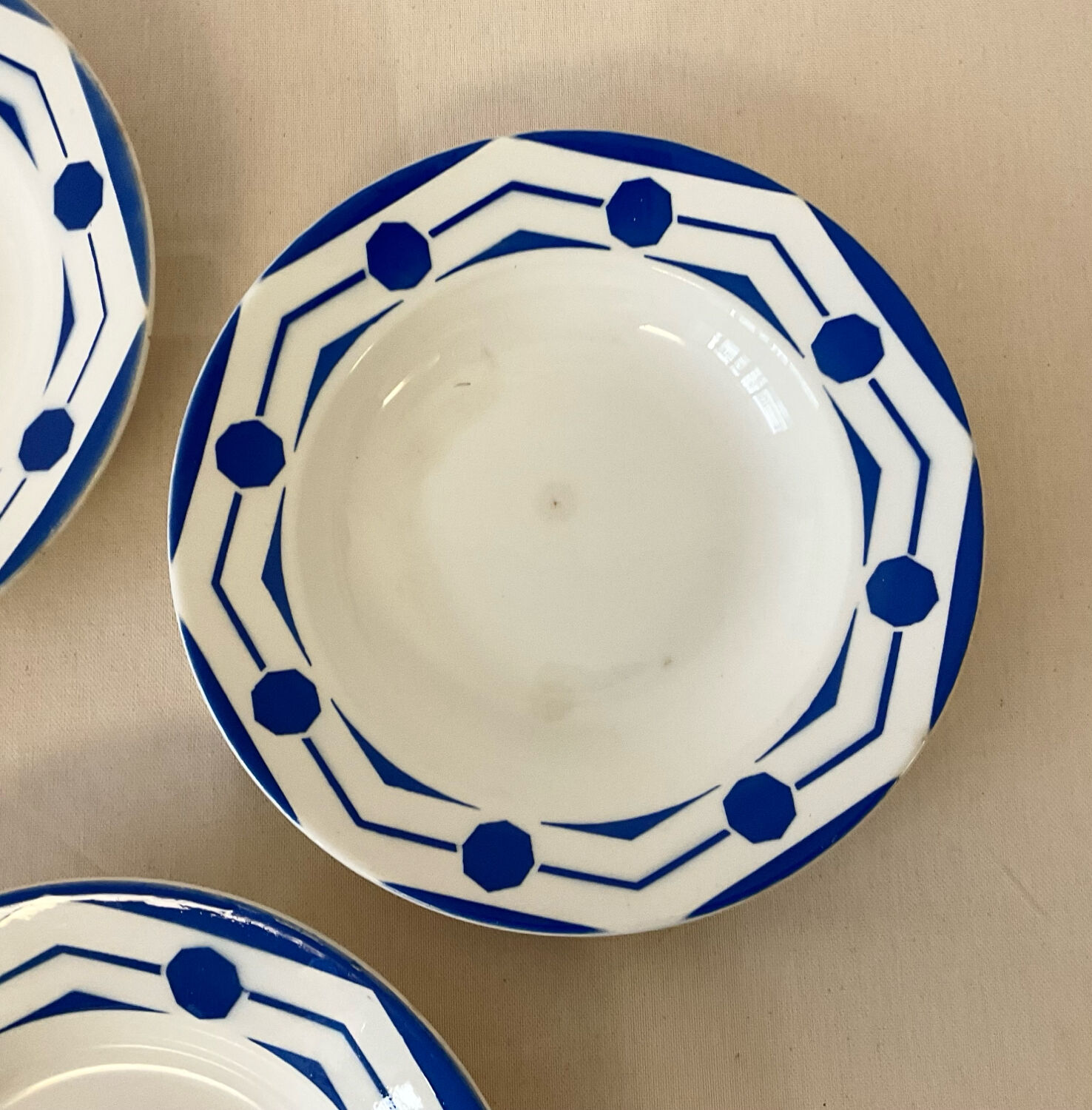 6 deep plates Digoin Sarreguemines - Ciboulette Collection