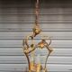 Bronze lantern Louis XV style in working order, curved glasses