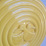 Vintage art deco duck yellow slip coaster