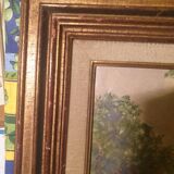 Oil painting on canvas Barbizon School framed and signed