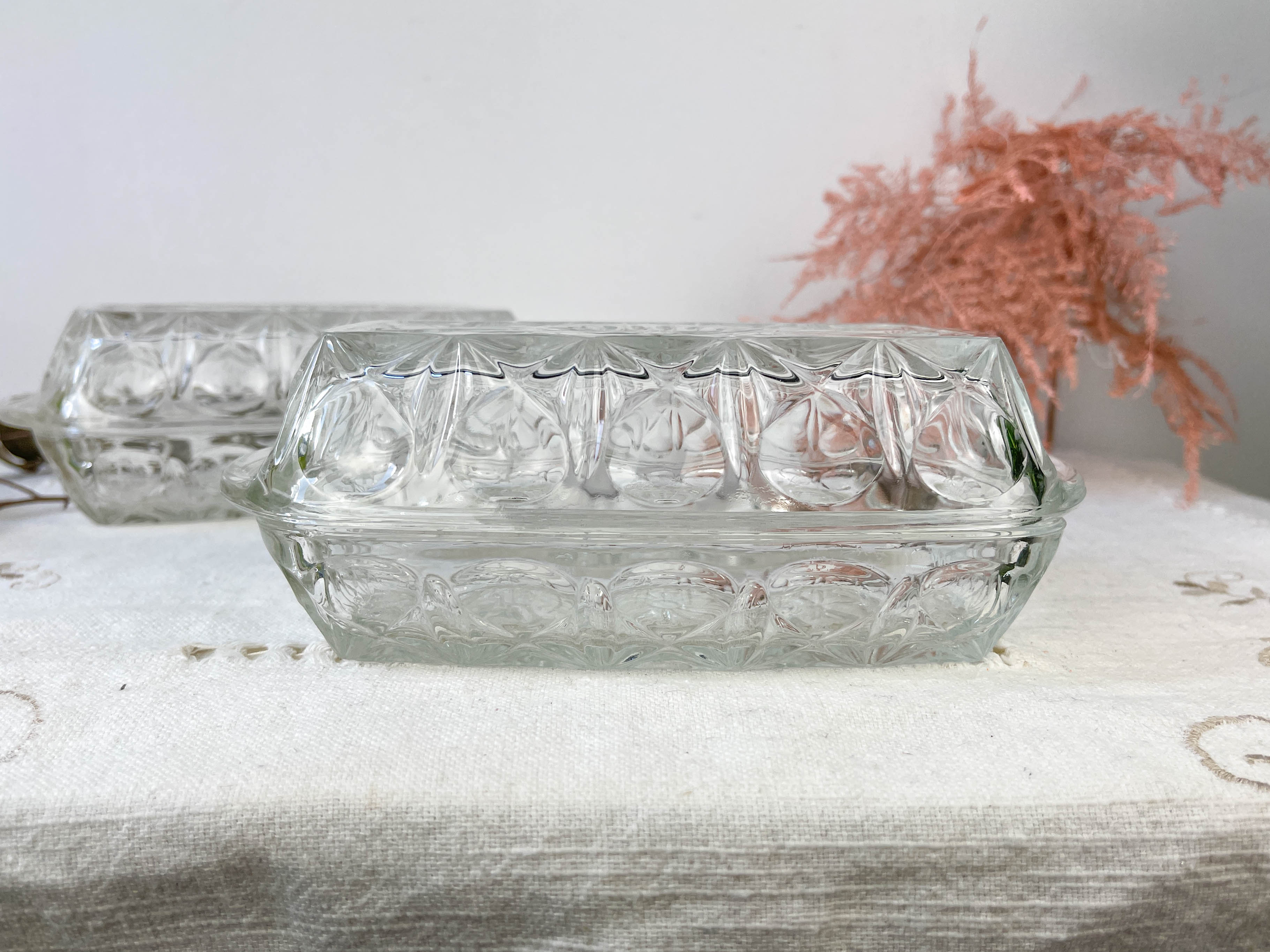 Vintage glass butter maker made in france reims