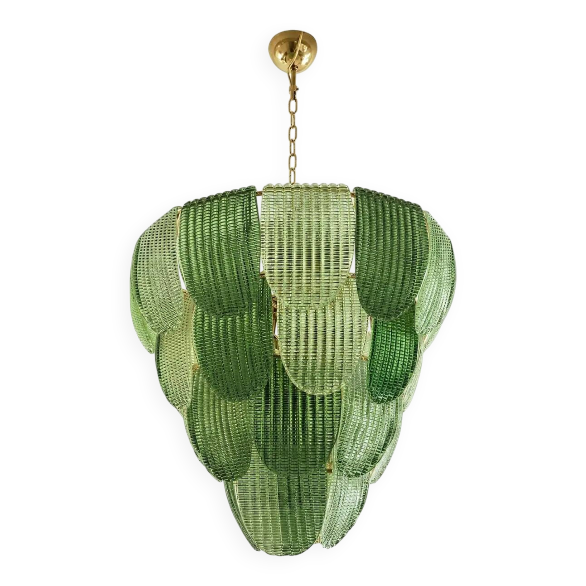 Luxury Multi Green Petals Murano Glass Chandelier – Contemporary Simoeng De