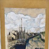 Drawing indian ink marine port table