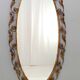 Entryway Mirror and Brass and Glass Console by Pierluigi Colli with Floral Frame