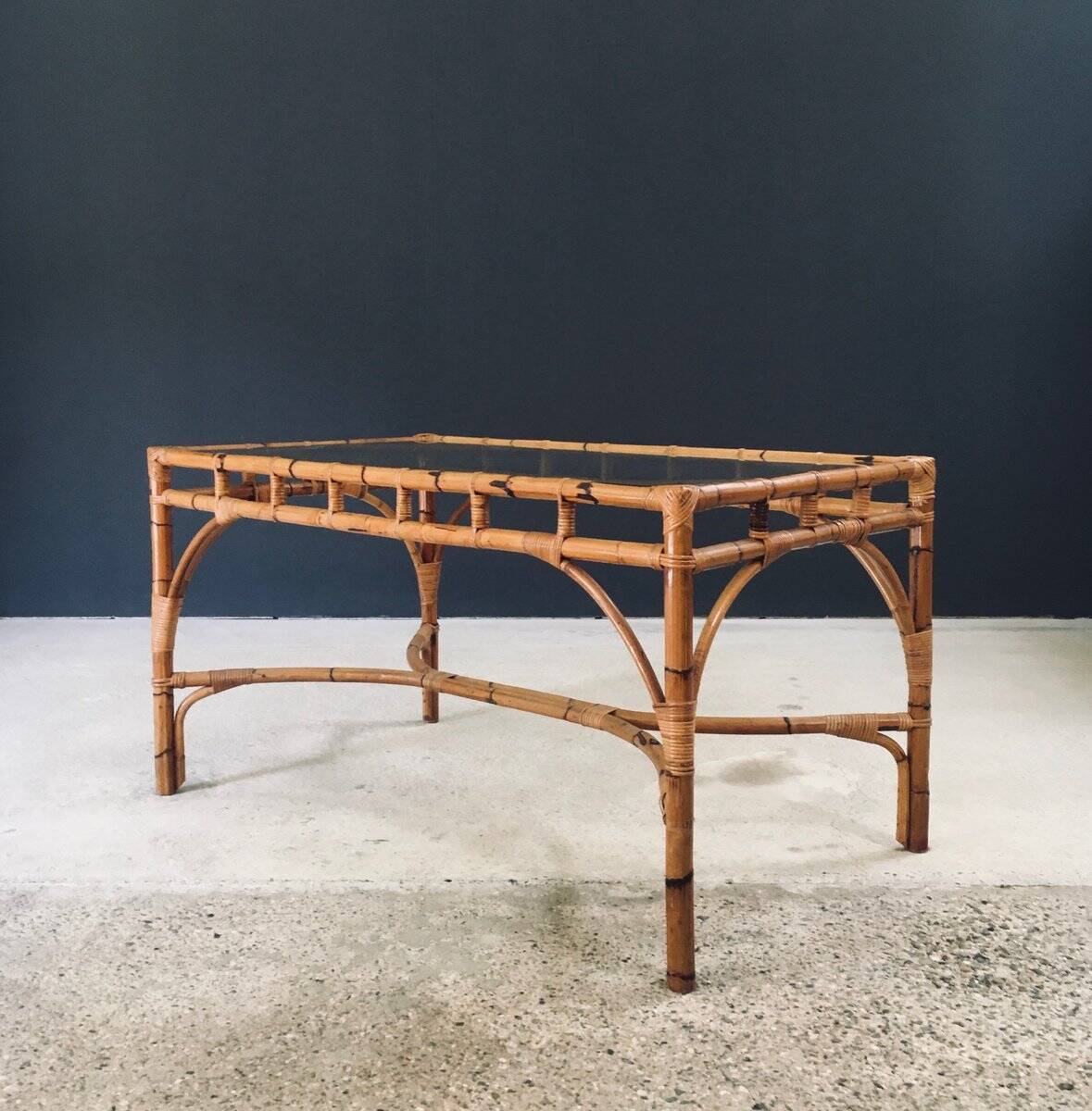 Mid-Century Chippendale Bamboo Dining Table, Italy, 1960s