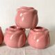 6 bougeoirs boutons de roses, années 80