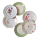 Flat antique earthenware plates with gilded edges