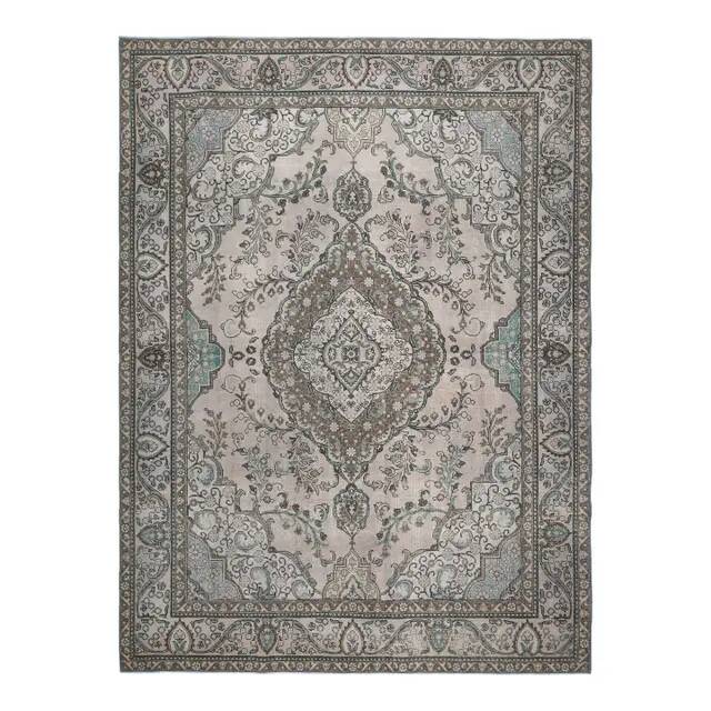 1970s Vintage Persian Handmade Wool Cotton Pink Area Rug 286x380