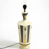 Large ceramic table lamp with Egyptian motifs by Nicolas Blandin, Paris