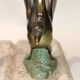 Art Deco bookends with metal swans, double patina and marble base.