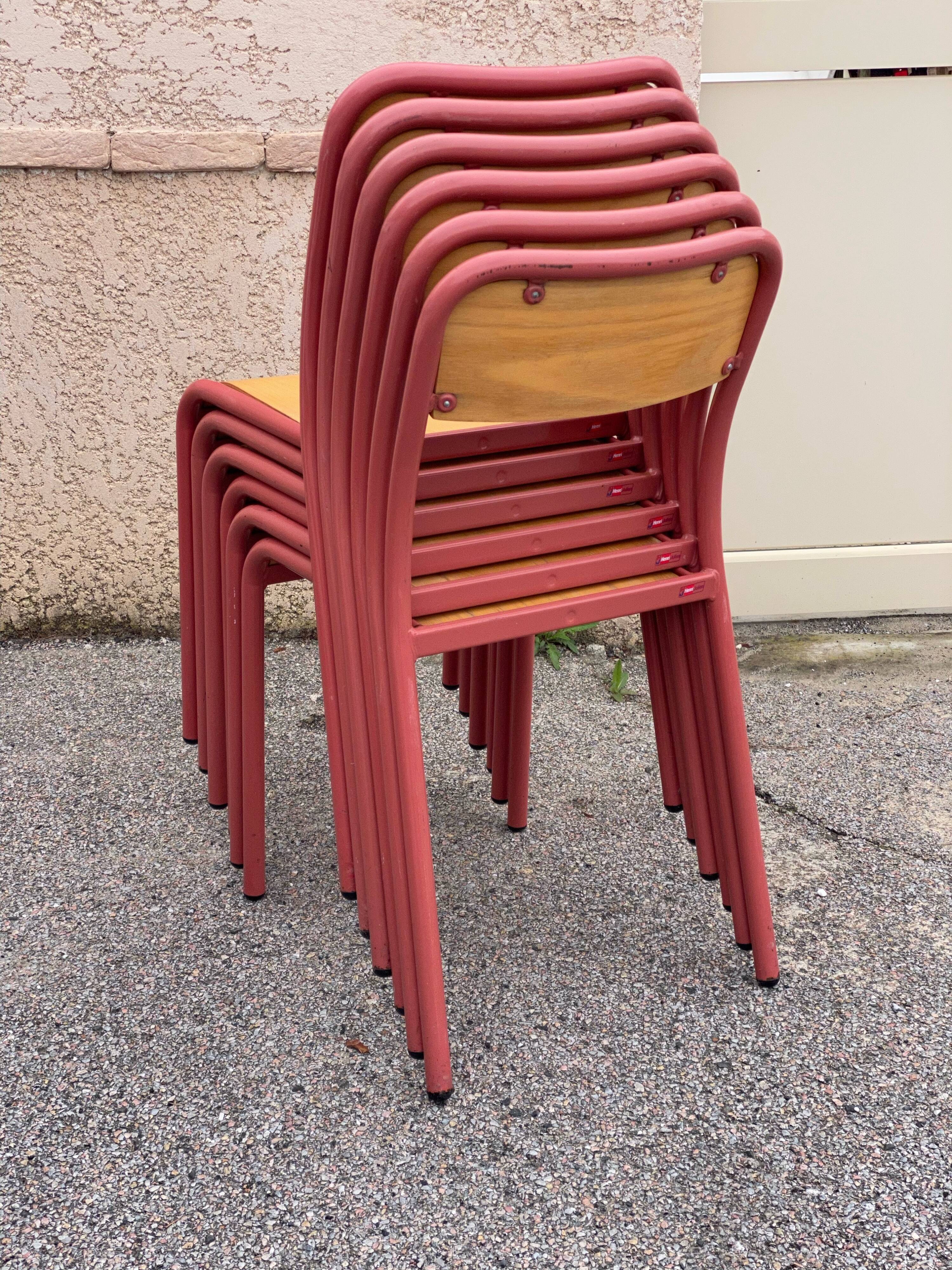 Set of 6 Adult size Mullca school chairs from the 80s
