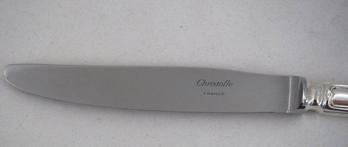 Christofle model Chinon, 10 table knives, of which 9 are intact under sealed blisters.